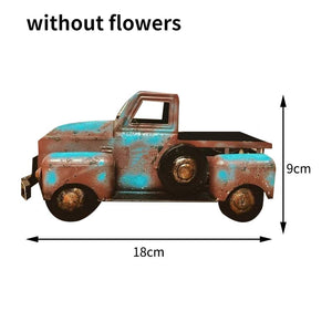 Home Decoration Retro Truck Mini Flower Pots Succulent Artificial Plant Resin Flower Pot Office Desk Craft Ornament Room Decor acacuss