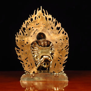 Home Gift Chinese Style Crafts Decoration Pure Copper Yamantaka Buddha Statue Home Serving acacuss