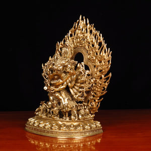 Home Gift Chinese Style Crafts Decoration Pure Copper Yamantaka Buddha Statue Home Serving acacuss