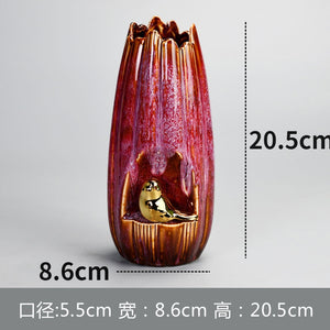 Home decor ceramic vase hydroponic dried flower bouquet large diameter vase flower arrangement living room decoration vase acacuss
