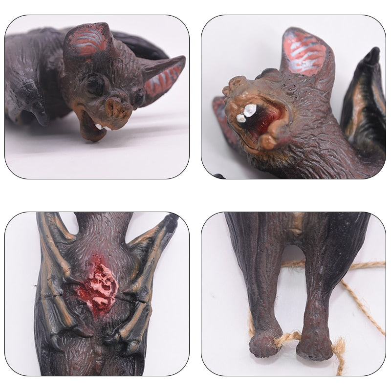 Horror Halloween Ornament Hanging Pendant Scary Bloody Mouse Bat Finger Hanging Props Haunted House Halloween Decorations acacuss