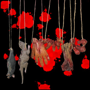 Horror Halloween Ornament Hanging Pendant Scary Bloody Mouse Bat Finger Hanging Props Haunted House Halloween Decorations acacuss