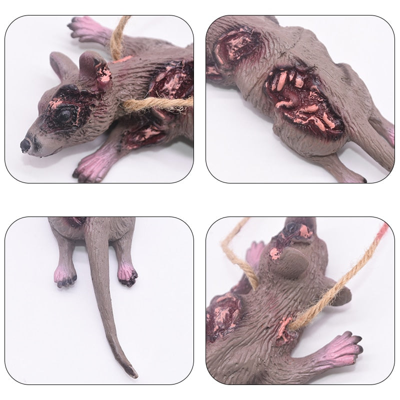 Horror Halloween Ornament Hanging Pendant Scary Bloody Mouse Bat Finger Hanging Props Haunted House Halloween Decorations acacuss