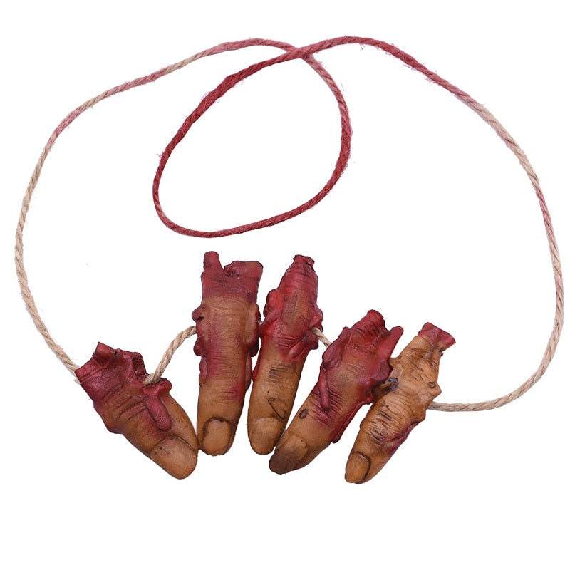 Horror Halloween Ornament Hanging Pendant Scary Bloody Mouse Bat Finger Hanging Props Haunted House Halloween Decorations acacuss