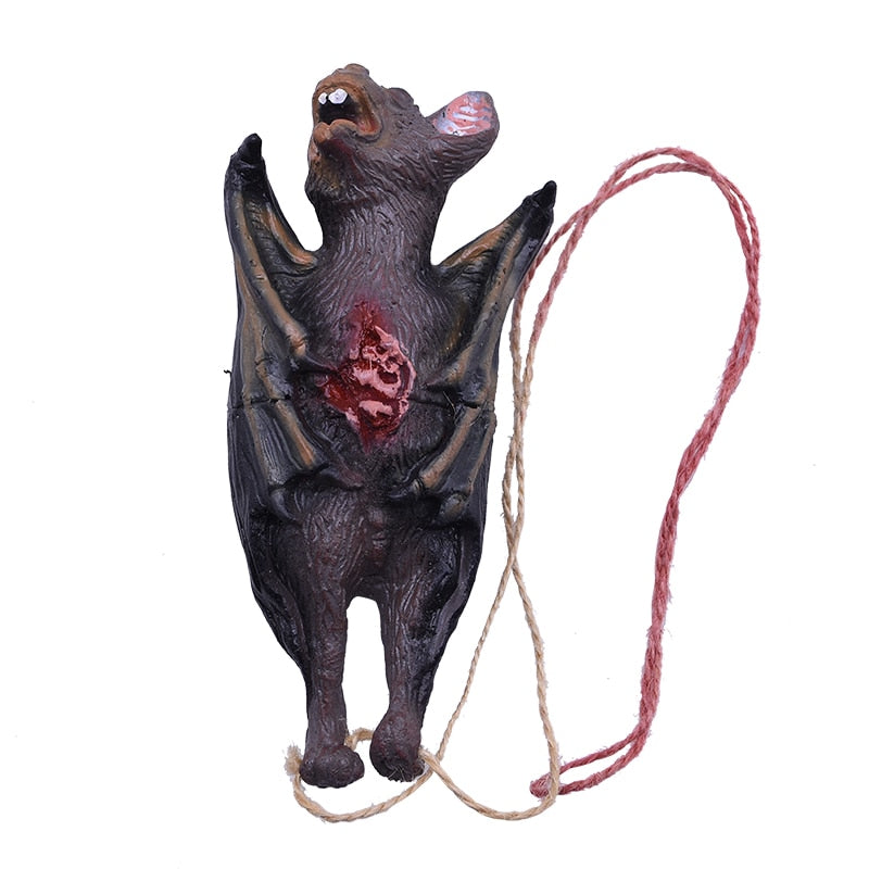 Horror Halloween Ornament Hanging Pendant Scary Bloody Mouse Bat Finger Hanging Props Haunted House Halloween Decorations acacuss