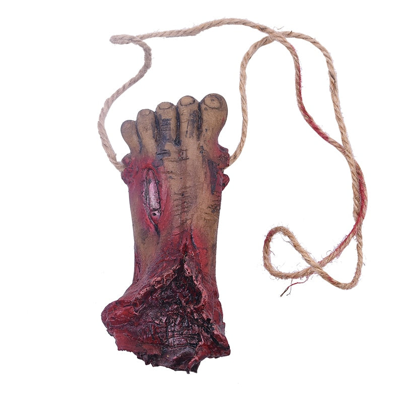 Horror Halloween Ornament Hanging Pendant Scary Bloody Mouse Bat Finger Hanging Props Haunted House Halloween Decorations acacuss