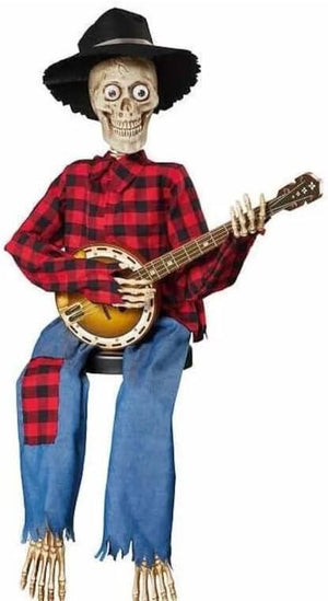2023 Latest Horror Night Gifts-Funny Luminescent Animated Dueling Banjo Skeletons For Halloween Glowing Living Room Decoration acacuss