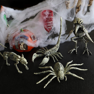 Horror Spider Scorpion Crow Mouse Skeleton Bones Happy Halloween Party Decoration Props Creepy Animal Frightening Ornaments acacuss