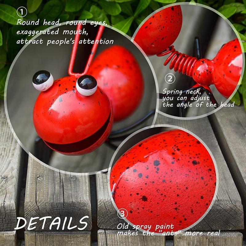Hot Metal Ant Wall Decoration Cute Cartoon Hanging Pendant Creative Craft Bedroom Garden Lawn Art Wall Accents Handcrafte 2023 acacuss