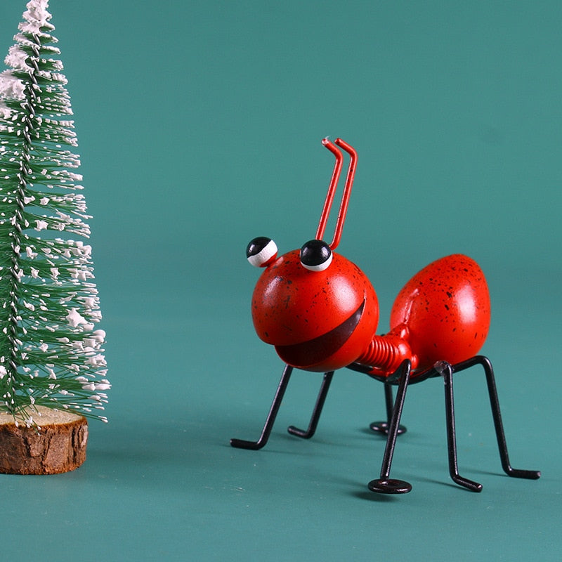 Hot Metal Ant Wall Decoration Cute Cartoon Hanging Pendant Creative Craft Bedroom Garden Lawn Art Wall Accents Handcrafte 2023 acacuss