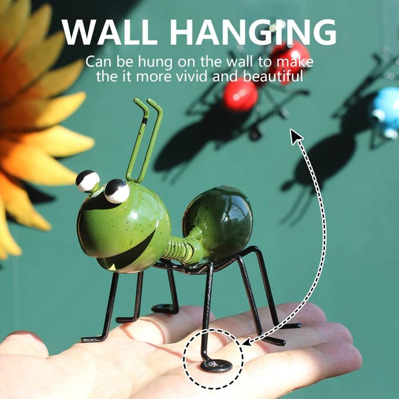 Hot Metal Ant Wall Decoration Cute Cartoon Hanging Pendant Creative Craft Bedroom Garden Lawn Art Wall Accents Handcrafte 2023 acacuss
