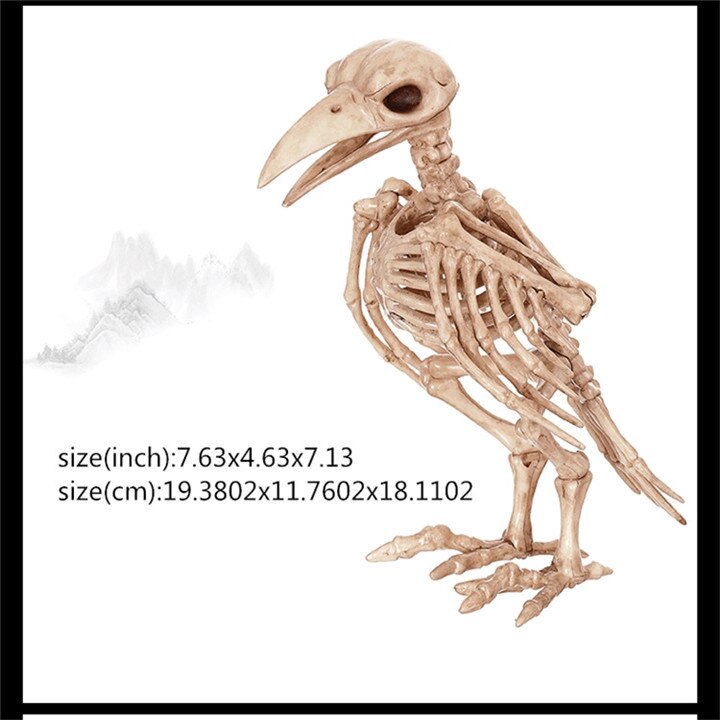 Hot Skeleton animal 100% Plastic Animal Skeleton Bones Horror Halloween Christmas Prop animal Crow Skeleton Decoration New Year acacuss