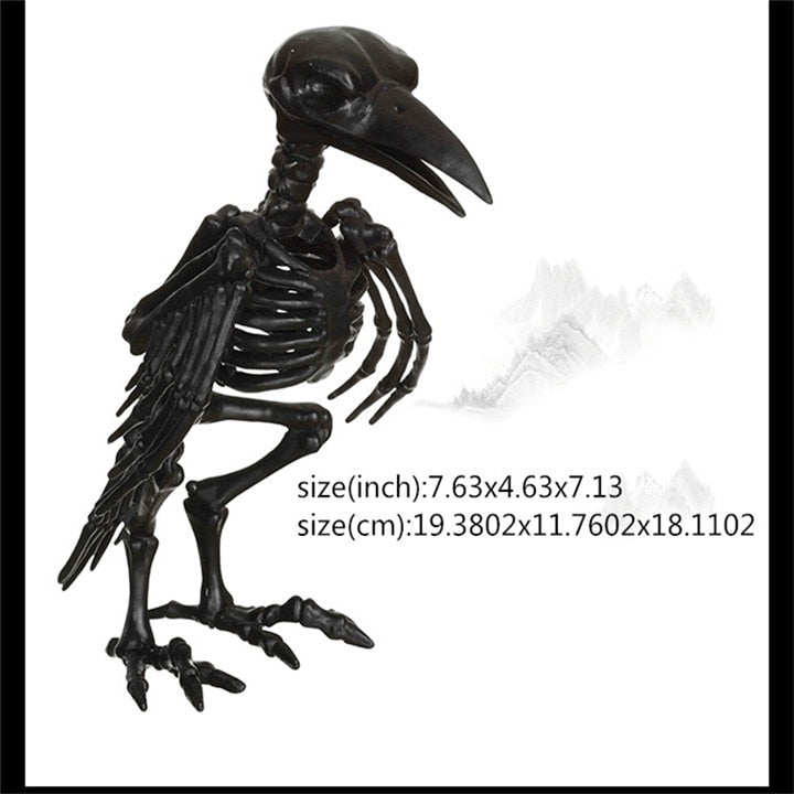 Hot Skeleton animal 100% Plastic Animal Skeleton Bones Horror Halloween Christmas Prop animal Crow Skeleton Decoration New Year acacuss