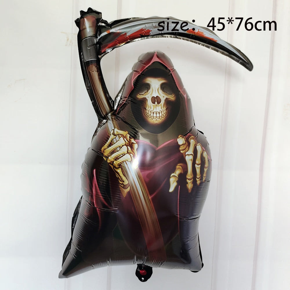 Huge Standing Halloween Pumpkin Ghost Balloons Witch Bat Spider Foil Ballon Inflatable Kids Toys Globos Halloween Party Supplies acacuss