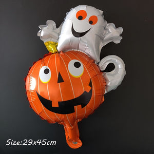 Huge Standing Halloween Pumpkin Ghost Balloons Witch Bat Spider Foil Ballon Inflatable Kids Toys Globos Halloween Party Supplies acacuss