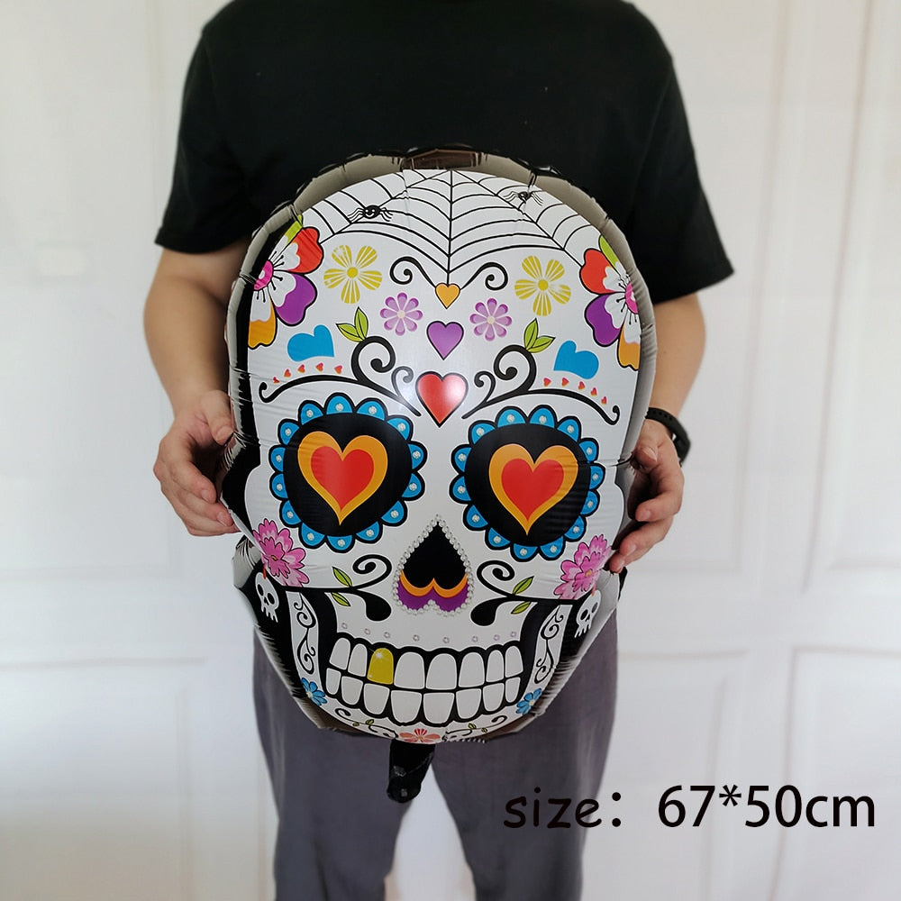 Huge Standing Halloween Pumpkin Ghost Balloons Witch Bat Spider Foil Ballon Inflatable Kids Toys Globos Halloween Party Supplies acacuss