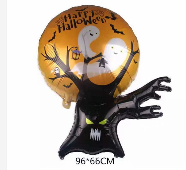 Huge Standing Halloween Pumpkin Ghost Balloons Witch Bat Spider Foil Ballon Inflatable Kids Toys Globos Halloween Party Supplies acacuss
