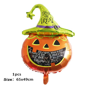Huge Standing Halloween Pumpkin Ghost Balloons Witch Bat Spider Foil Ballon Inflatable Kids Toys Globos Halloween Party Supplies acacuss