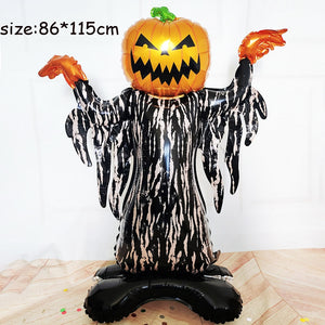 Huge Standing Halloween Pumpkin Ghost Balloons Witch Bat Spider Foil Ballon Inflatable Kids Toys Globos Halloween Party Supplies acacuss