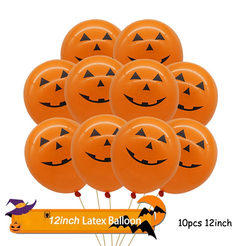 Huge Standing Halloween Pumpkin Ghost Balloons Witch Bat Spider Foil Ballon Inflatable Kids Toys Globos Halloween Party Supplies acacuss