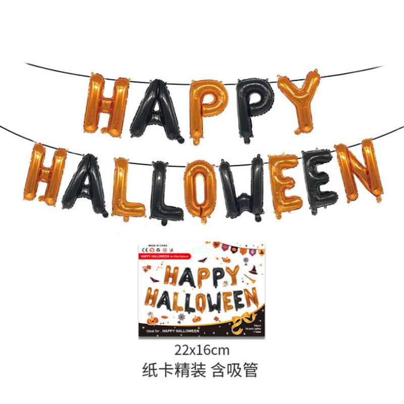 Huge Standing Halloween Pumpkin Ghost Balloons Witch Bat Spider Foil Ballon Inflatable Kids Toys Globos Halloween Party Supplies acacuss