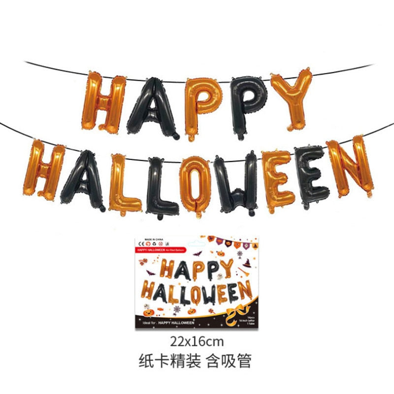 Huge Standing Halloween Pumpkin Ghost Balloons Witch Bat Spider Foil Ballon Inflatable Kids Toys Globos Halloween Party Supplies acacuss