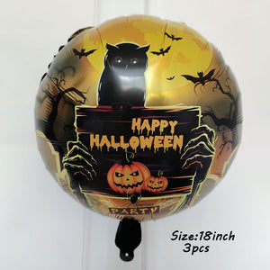 Huge Standing Halloween Pumpkin Ghost Balloons Witch Bat Spider Foil Ballon Inflatable Kids Toys Globos Halloween Party Supplies acacuss