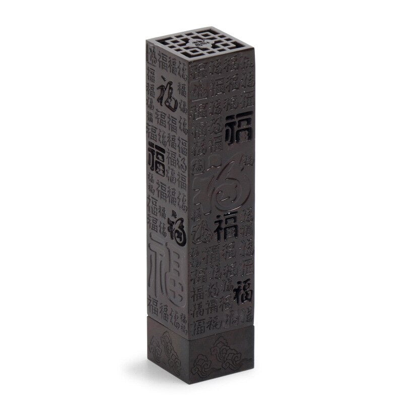 Incense Burner Retro Vertical Relief Craft Hollow Carving Dragon Phoenix Pillar Spice Incense Holder Office Home Accessories acacuss