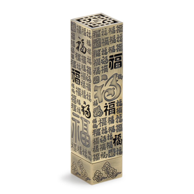 Incense Burner Retro Vertical Relief Craft Hollow Carving Dragon Phoenix Pillar Spice Incense Holder Office Home Accessories acacuss