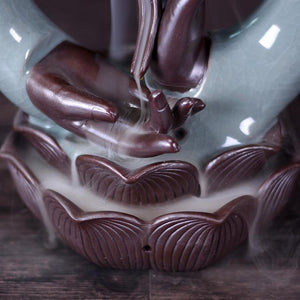 Incense Holder Buddha Hand Smoke Backflow Ornament Buddhism Bergamot Incense Burner Ceramic Smoke Waterfall Censer Cones Decor acacuss