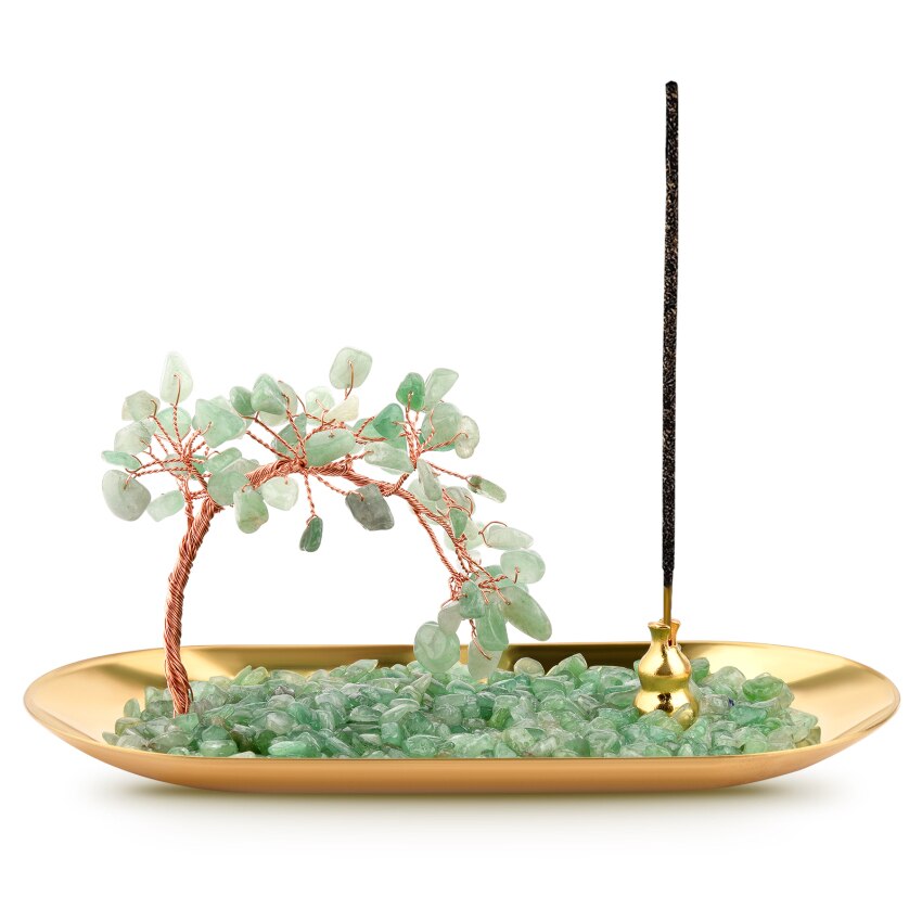 Incense Holder Crystal Incense Burner Holder 7 Chakra Crystal Incense Sticks Holder Incense Trays for Wealth & Luck Home Garden acacuss