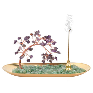 Incense Holder Crystal Incense Burner Holder 7 Chakra Crystal Incense Sticks Holder Incense Trays for Wealth & Luck Home Garden acacuss