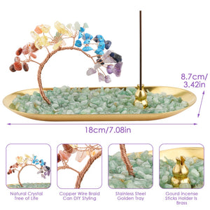 Incense Holder Crystal Incense Burner Holder 7 Chakra Crystal Incense Sticks Holder Incense Trays for Wealth & Luck Home Garden acacuss