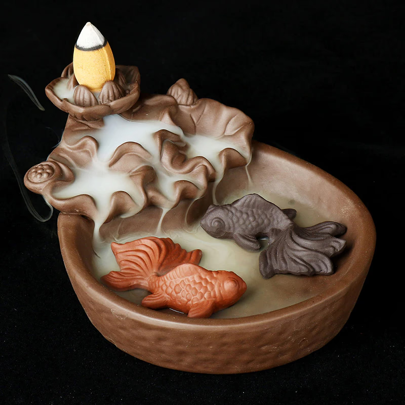 fish incense waterfall