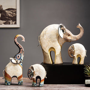 India Style Sculpture Resin Animal Modern Elephant Statues Office Desktop Home Room Decoration Figurine Retro Figures Decorative acacuss