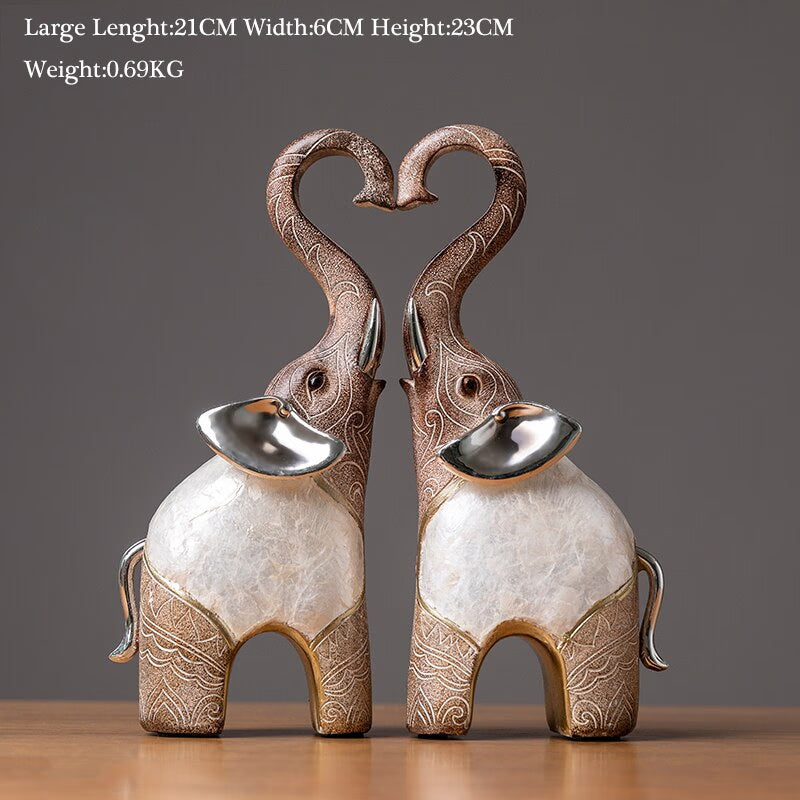 India Style Sculpture Resin Animal Modern Elephant Statues Office Desktop Home Room Decoration Figurine Retro Figures Decorative acacuss