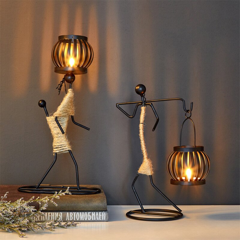 Iron Candle Holders Home Decor Creative Candle Holder Party Decoration Accessories Romantic Candlestick Table Ornament Unique acacuss