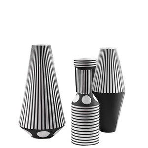 Irregular Black White Striped Vase Flower Arrangement Container Countertop Ceramic Hydroponic Flower Vase Home Decoration Crafts acacuss