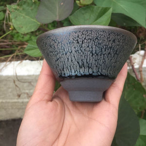 JIANZHAN Drinkware Cup Ceramics Mugs Grayish Oil Spot Jian Ware Tea Bowl Chinese Song Dynasty Style Tenmoku Tea Coffee Cups acacuss