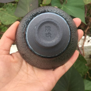 JIANZHAN Drinkware Cup Ceramics Mugs Grayish Oil Spot Jian Ware Tea Bowl Chinese Song Dynasty Style Tenmoku Tea Coffee Cups acacuss