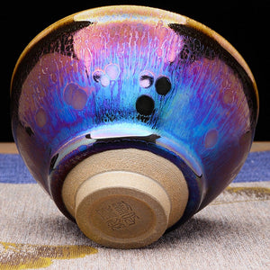 JIANZHAN Tenmoku Tea Cups Glorious Color Change by famous potter Zilong Liu Fired in Kiln Ceramic Tea Bowl Drinkware Gift Box acacuss