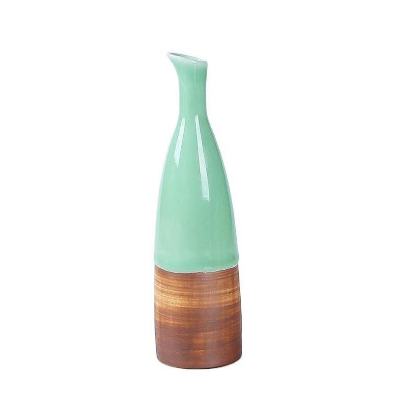 JINGDEZHEN Celadon Vase Chinese Ceramic Decoration Simple Long Flower Vase Home Decor Bone china Vase flower decoration acacuss