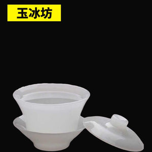 Jade Tea Tureen Teacup for Making Tea Heat-resistant Tea Set Chinese Kung Fu Gaiwan Tea Maker Lid Bowl with Saucer Tea Brew acacuss