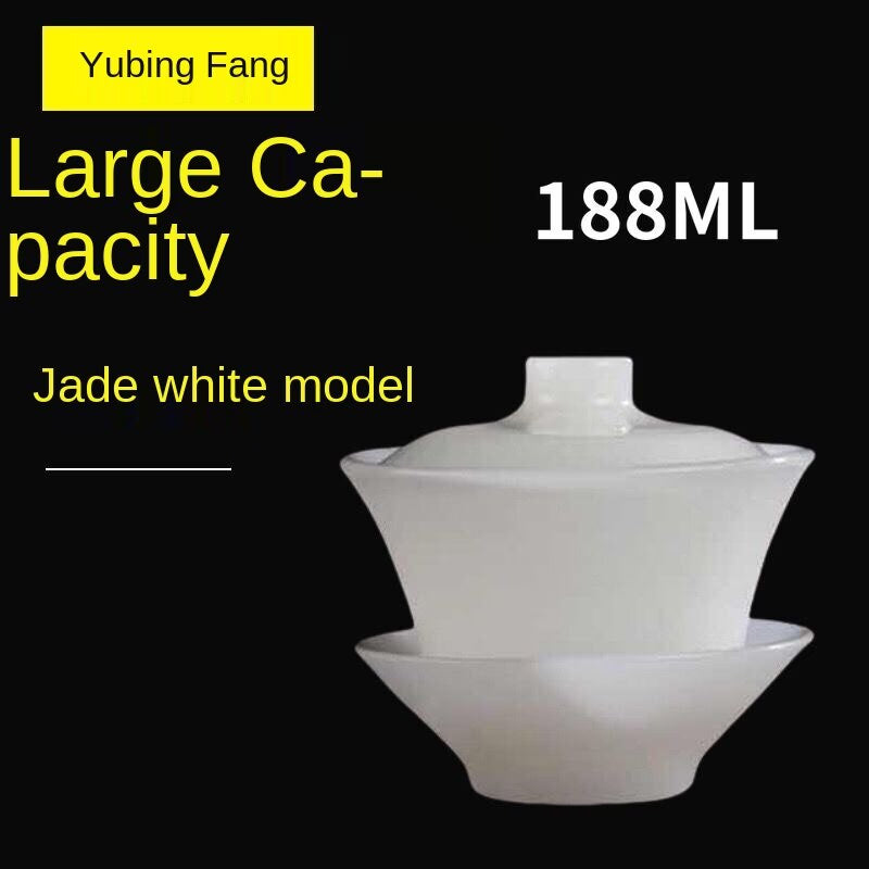 Jade Tea Tureen Teacup for Making Tea Heat-resistant Tea Set Chinese Kung Fu Gaiwan Tea Maker Lid Bowl with Saucer Tea Brew acacuss