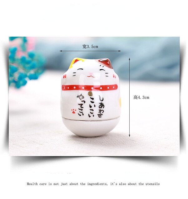 Japanese Ceramic Daruma Crafts Cartoon Lucky Cat Fortune Ornament Landscape Home Decor Accessories Gifts Living Room Decoration acacuss