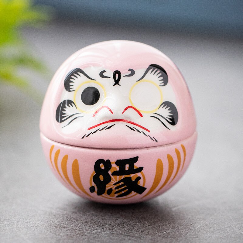 Japanese Ceramic Daruma Crafts Cartoon Lucky Cat Fortune Ornament Landscape Home Decor Accessories Gifts Living Room Decoration acacuss
