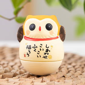 Japanese Ceramic Daruma Crafts Cartoon Lucky Cat Fortune Ornament Landscape Home Decor Accessories Gifts Living Room Decoration acacuss