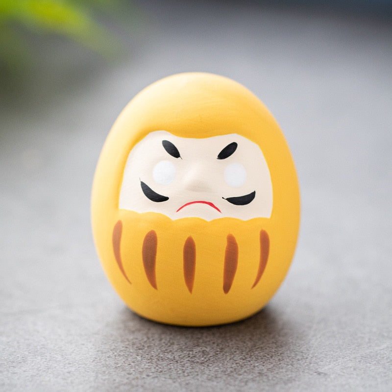 Japanese Ceramic Daruma Doll Crafts Lucky Charm Fortune Ornament Landscape Home Decor Miniature Accessories Gifts Desk acacuss