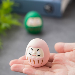 Japanese Ceramic Daruma Doll Crafts Lucky Charm Fortune Ornament Landscape Home Decor Miniature Accessories Gifts Desk acacuss