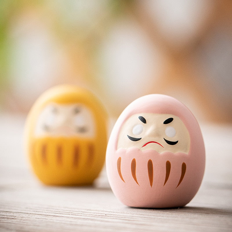 Japanese Ceramic Daruma Doll Crafts Lucky Charm Fortune Ornament Landscape Home Decor Miniature Accessories Gifts Desk acacuss